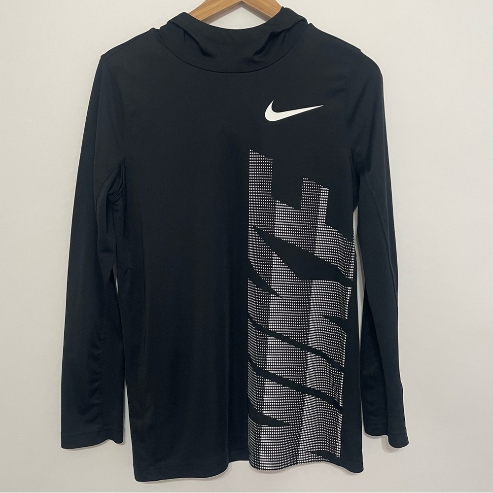Nike Youth Dri Fit Graphic Logo Pullover Hooded Long Sleeve Shirt Size XL